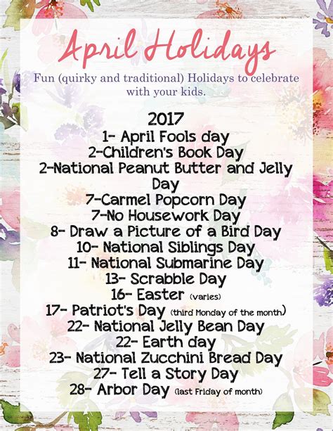 April Month Celebrations