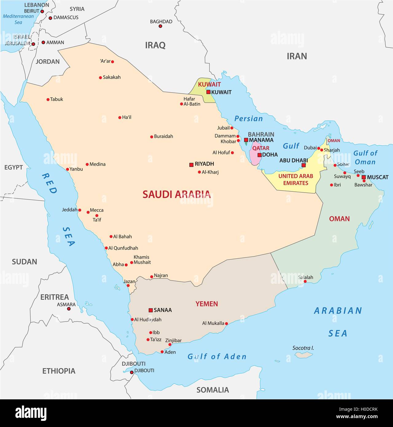 Arabian Peninsula Map High Resolution Stock Photography And Images Alamy