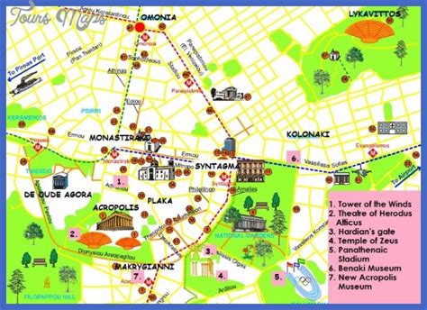 Athens Map Tourist Attractions Toursmaps Com