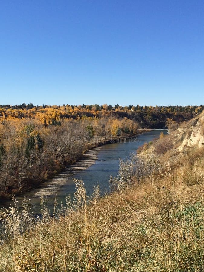 Autumn In The Sandy Beach Park Of Calgary Alberta Canada Stock Image