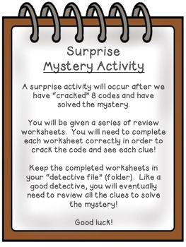 Back To School Mystery Activity Crack The Codes On 8 Review Worksheets