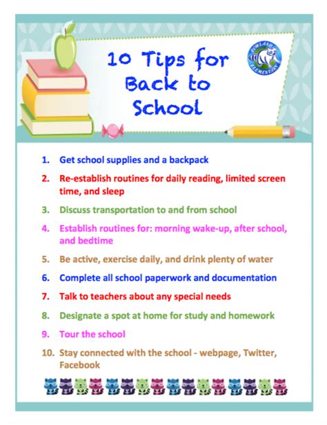 Back To School Tips For Parents Rowland Elementary School