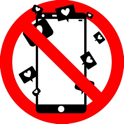 Ban Social Media And Smartphone Addiction Symbol By 09910190