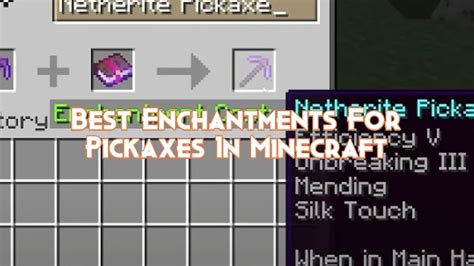 Best Enchantments For Pickaxe