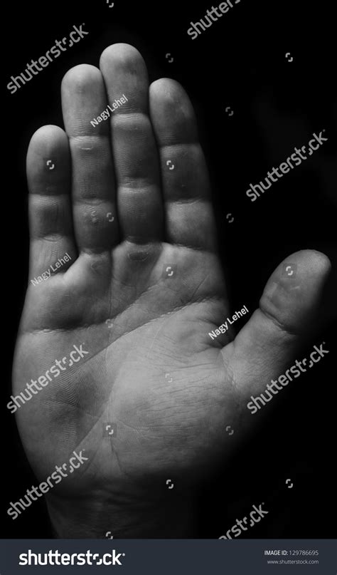 Black White Bruised Palm Isolated On Stock Photo Edit Now 129786695