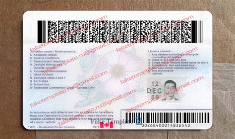 Blank Alberta Drivers License Template V2 Fake Template