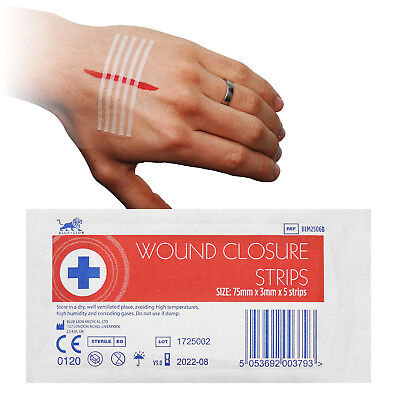 Blue Lion 3Mm X 75Mm Sterile Wound Closure Skin Stitch Adhesive Wound