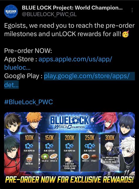 Blue Lock Pwc Announces Pre Registration Rewards R Bluelock