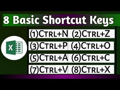 Boost Your Excel Skills Top 8 Shortcut Keys Revealed Youtube