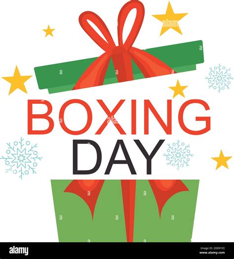 Boxing Day Design With Gift Box Over White Background Colorful Design