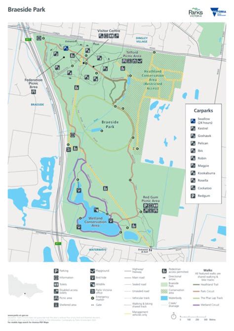 Braeside Park Visitor Guide Map By Parks Victoria Avenza Maps