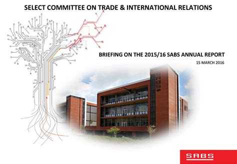 Briefing To The Select Committee On Trade And International Relations