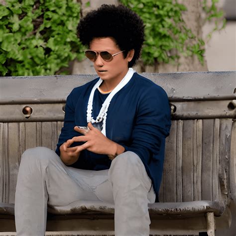 Bruno Mars Singing On A Bench Creative Fabrica