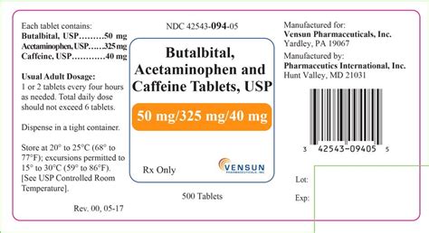 Butalbital Acetaminophen Caffeine And Codeine Fda Prescribing