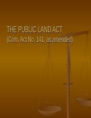 Ca 141 Ppt The Public Land Act Com Act No 141 As Amended Historical