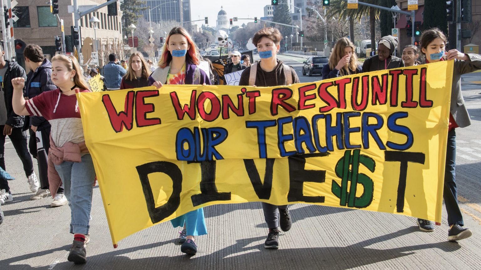 California Students Pressure State To Divest Teacher Pension Funds From