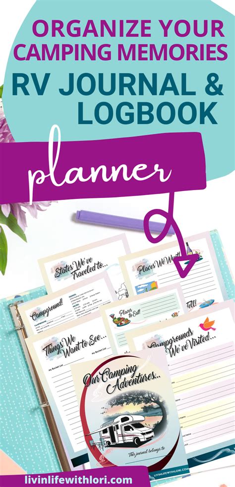 Camping Journal Rv Logbook Rv Printable Planner Rv Trip Planning