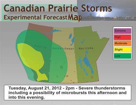 Canadian Prairie Storms Alberta Today S Severe Thunderstorm Risk Map