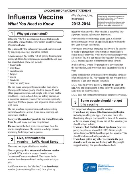 Cdc Flu Vaccine Information Sheet Pdf 2024