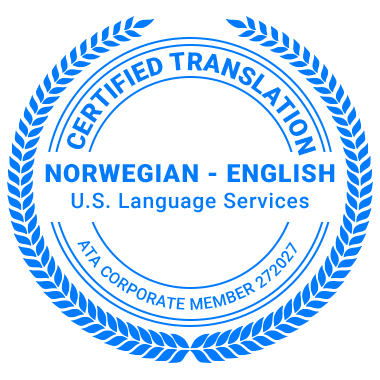 Certified Norwegian To English Translation Services