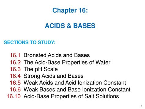 Chapter 16 Acids Bases 16 1 Br Nsted Acids And Bases Ppt Download