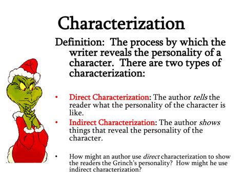 Characterization Definition Literature