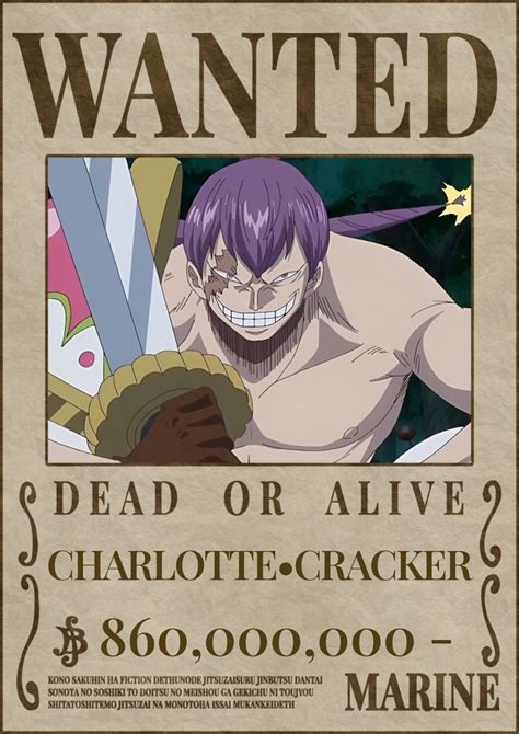 Charlotte Cracker Wanted Poster One Piece One Piece Bounties Big