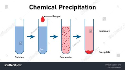 Chemical Precipitation Reaction Diagram Solution Reagent Stock Vector