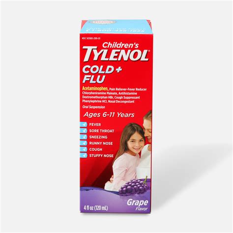 Children S Tylenol Cold Flu Grape Flavor 4 Fl Oz