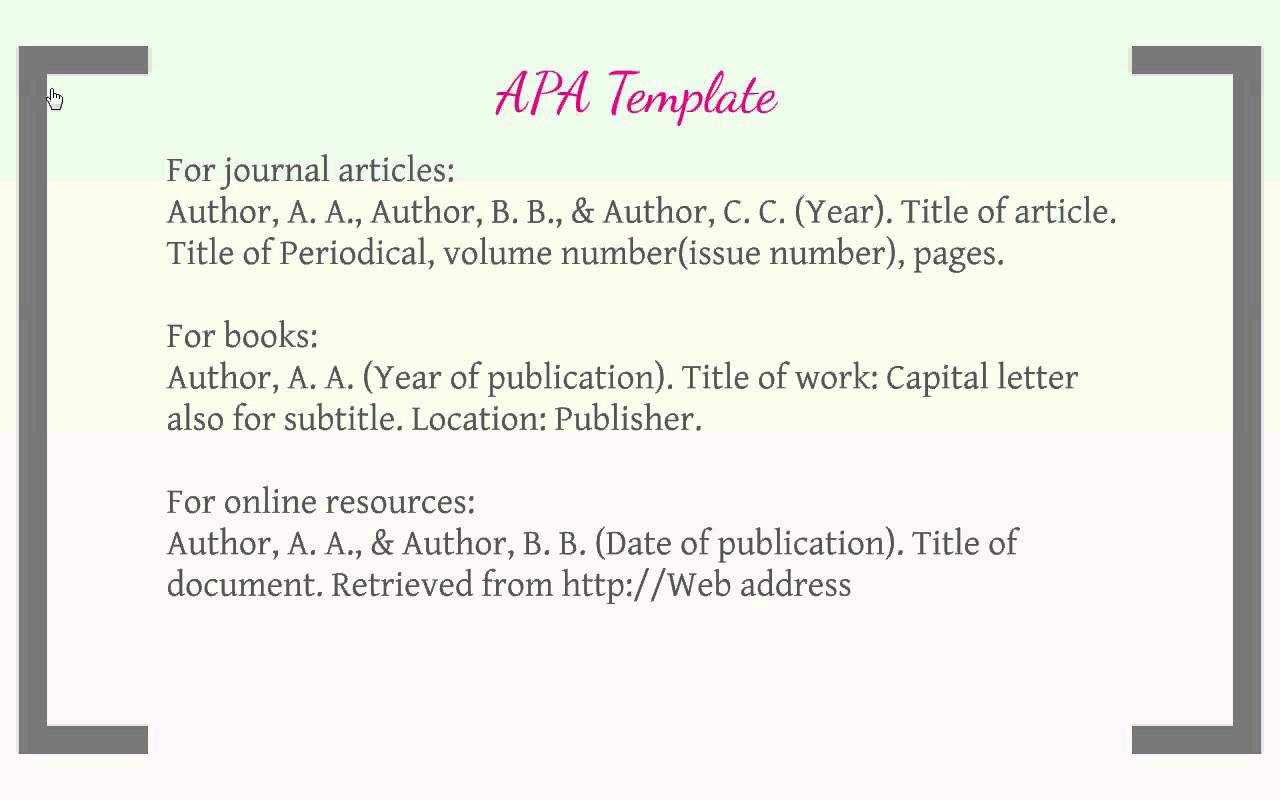 Citation In Apa Format