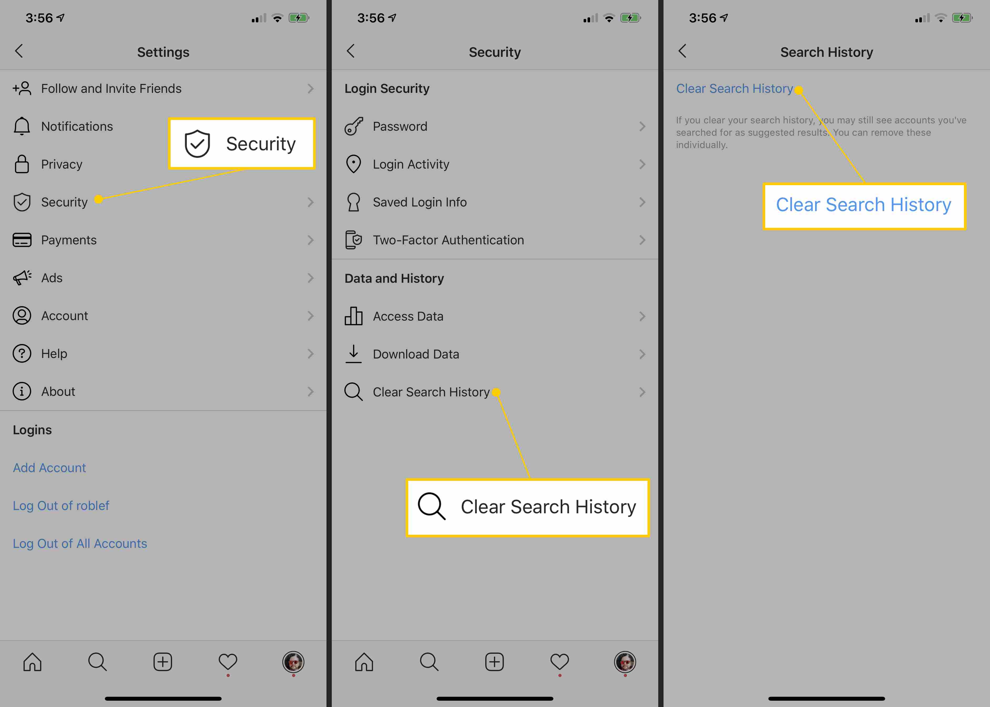 Clearing Your Search History From The Instagram App