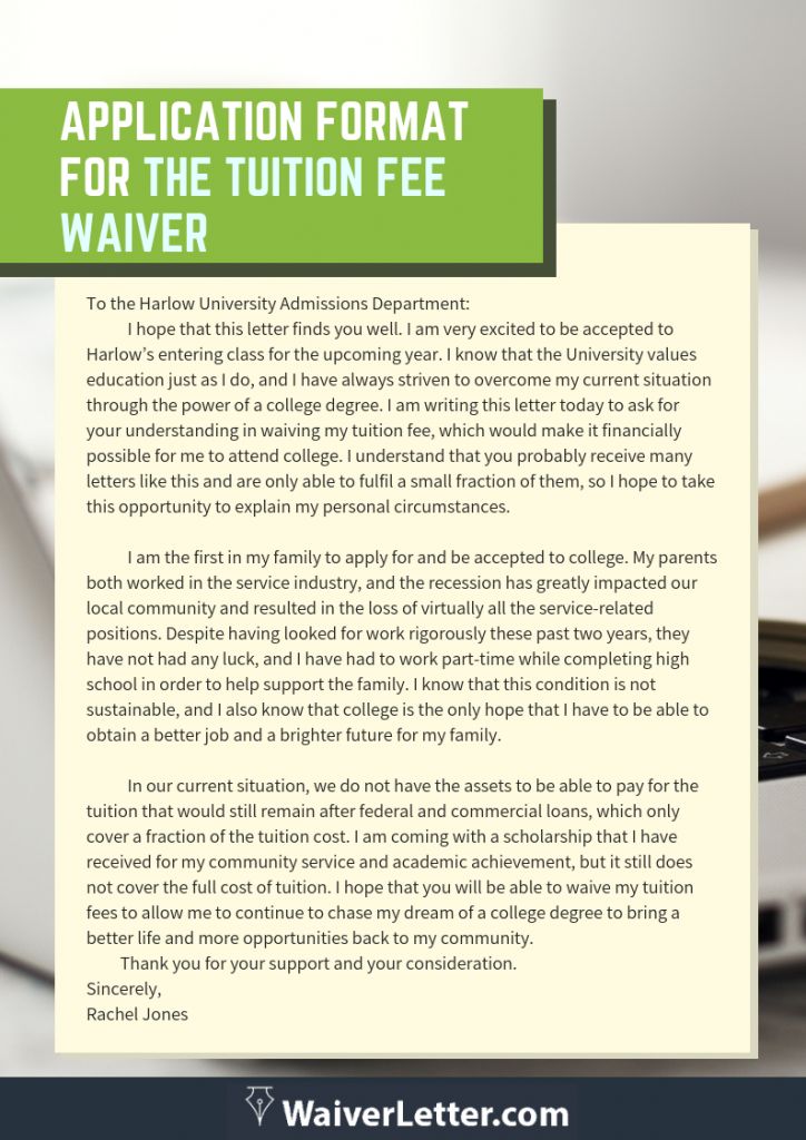 Click Here To Get The Application Format For Tuition Fee Waiver Https