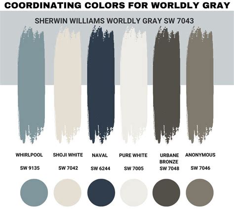 Colour Scheme Palette Benjamin Moore Amp Sherwin Williams Worldy Gray