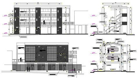 Commercial Building Elevations Cad Drawing Cadbull Winder Folks