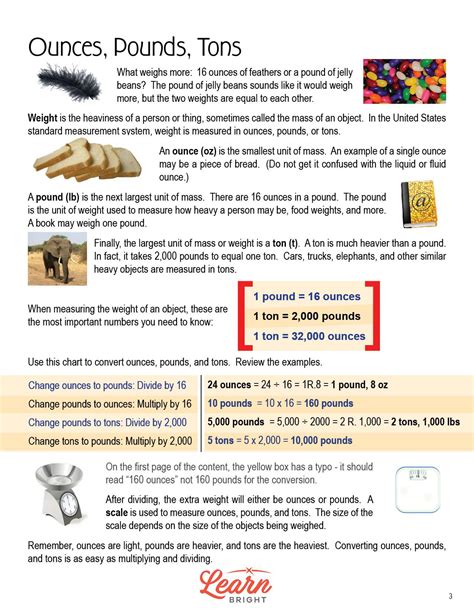 Convert Between Ounces Pounds And Tons A