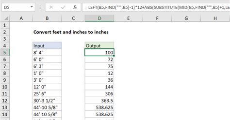 Convert Feet And Inches To Inches Excel Formula Exceljet, 56% Off