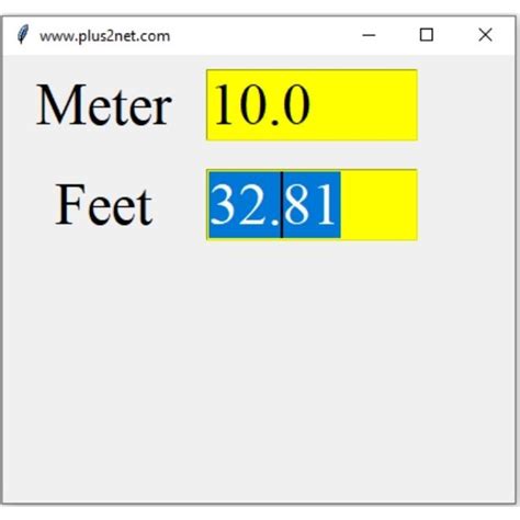 Converting Feet To Meter And Vice Versa Using On Focus Out Event Of