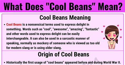 Cool Beans Meaning