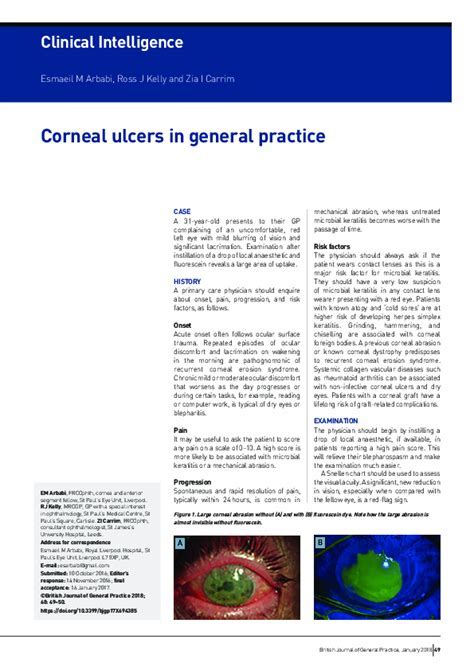 Corneal Ulcer Selfcare