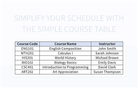 Course Table Yale: Simplify Your Schedule