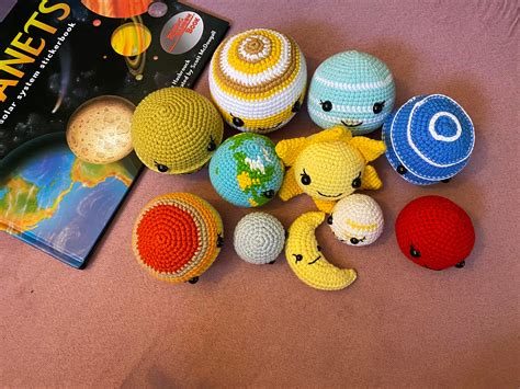 Crochet Solar System Play Solar System Planets Crochet Etsy