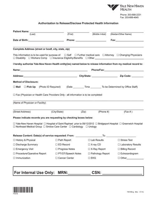 Ct Yale New Haven Health Required Patient Information 2014 2024 Fill