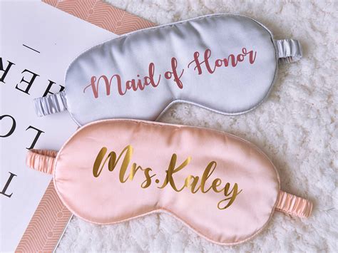 Customized Satin Eye Mask Personalized Sleep Masks Bridesmaid Etsy