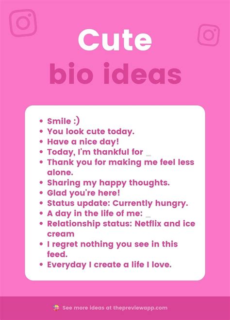 Cute Bio Templates