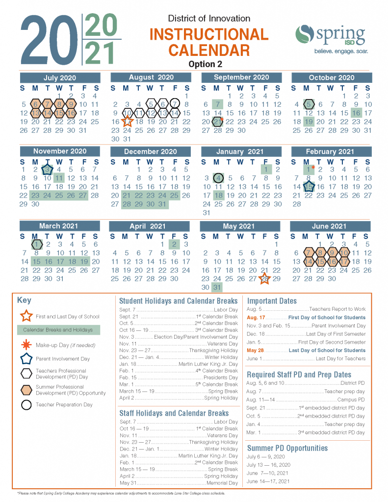 Cy Fair Isd Spring Break 2020 Calendar Template 2022