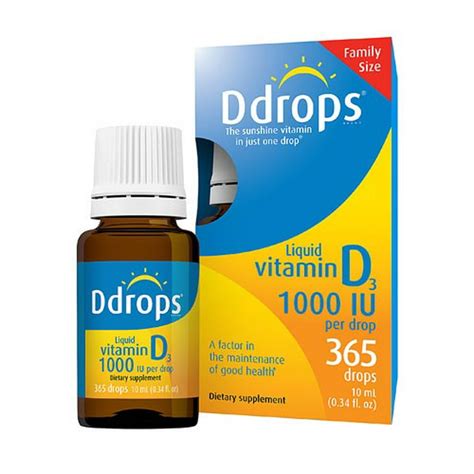 D Drops Liquid Vitamin D3 1000 Iu 365 Drops 0 34 Fl Oz Walmart Com