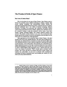 Dan Awrey Joshua Macey The Promise Perils Of Open Finance 40 Yale J On