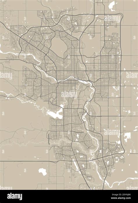 Detailed Map Of Calgary City Administrative Area Royalty Free Vector