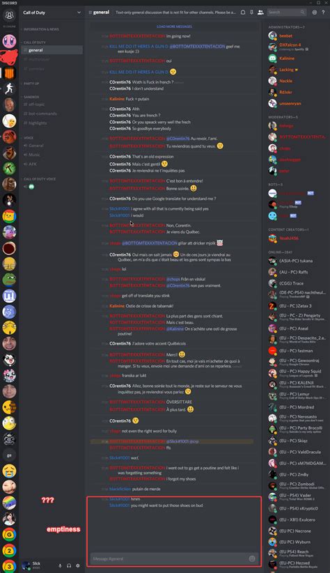 Discord App With Lots Of Messages Showing Not Loading On The Entire