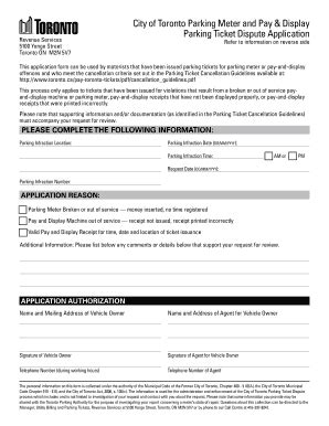 Dispute Application Form City Of Toronto Fill And Sign Printable